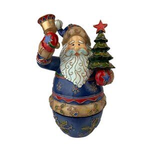 Musical Rotating Santa Claus Christmas Decoration Cloissone-Style Decoration